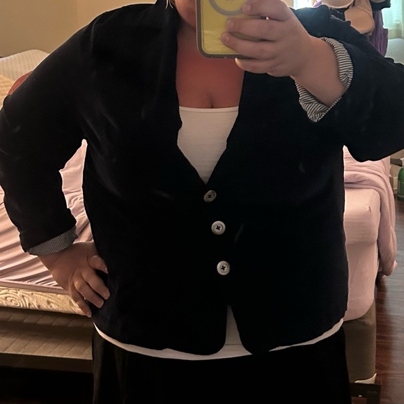 LAST CHANCE Lane Bryant Blue Corduroy Blazer - Picture 2 of 4